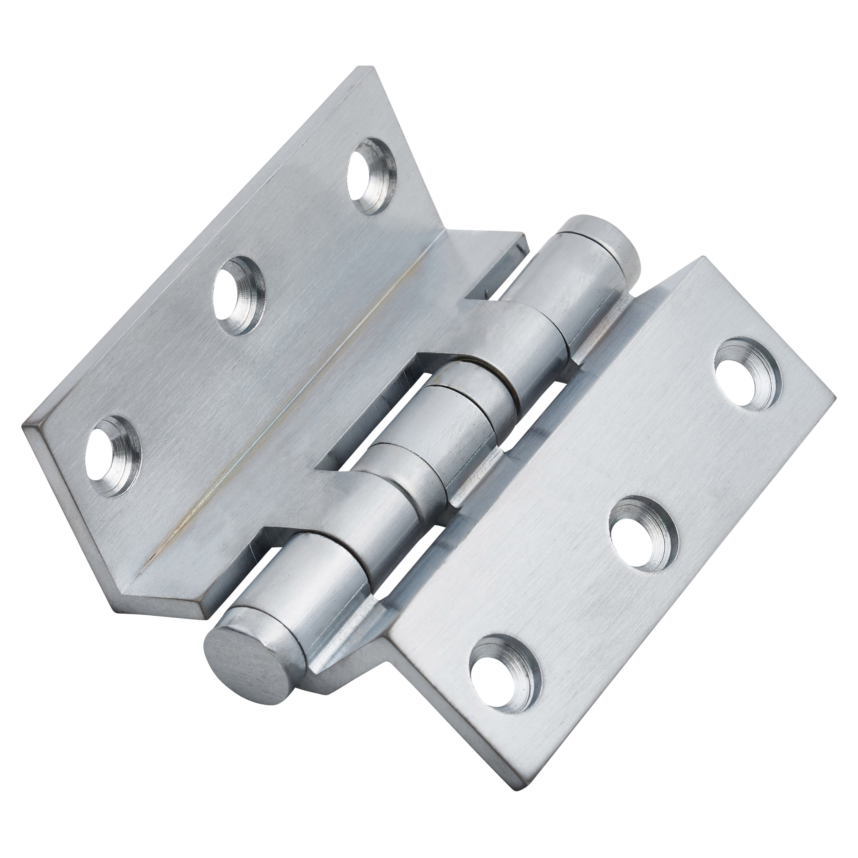 Cranked Ball Race Hinge 75 x 3mm Satin Chrome IronmongeryDirect