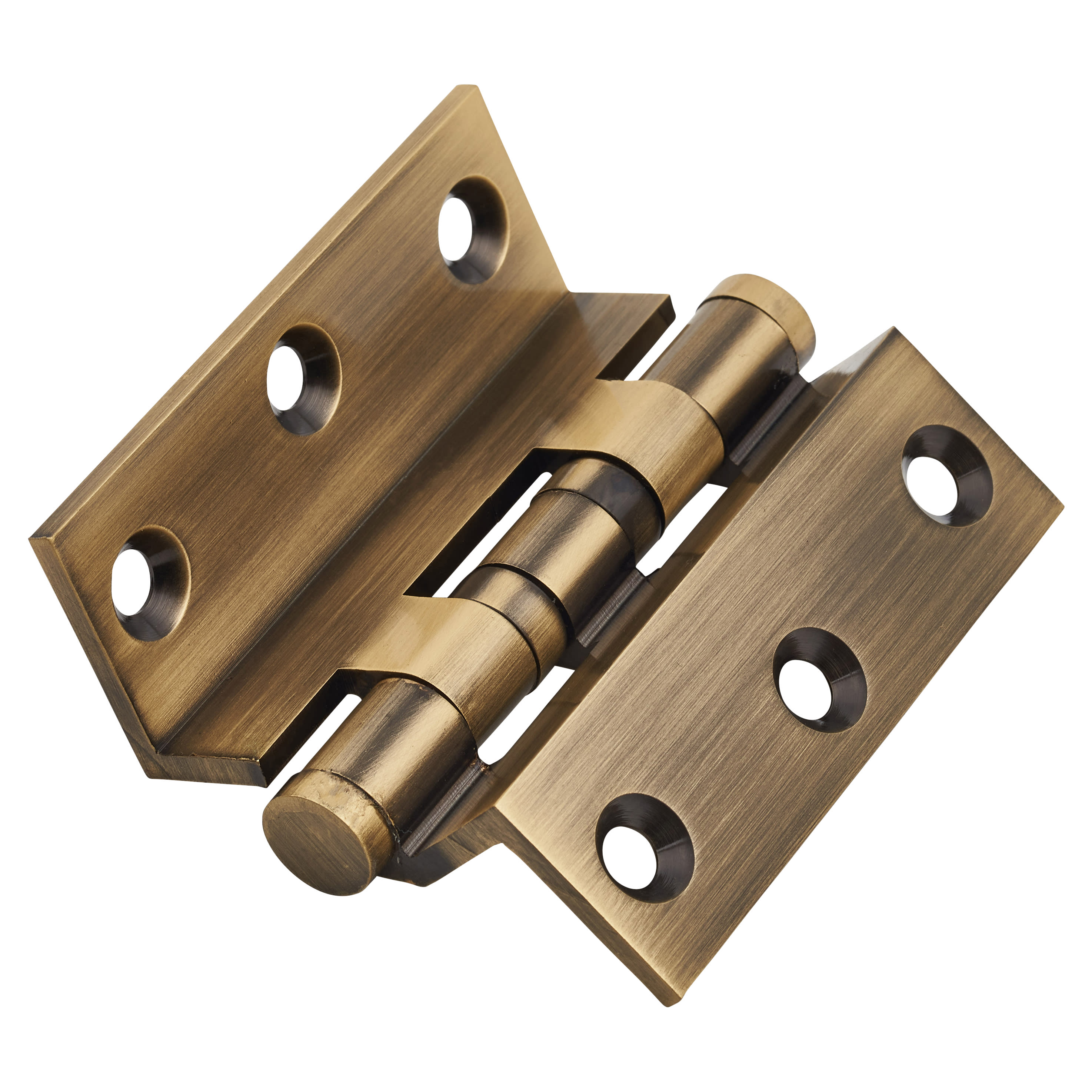 Cranked Ball Race Hinge 75 x 3mm Antique Brass IronmongeryDirect