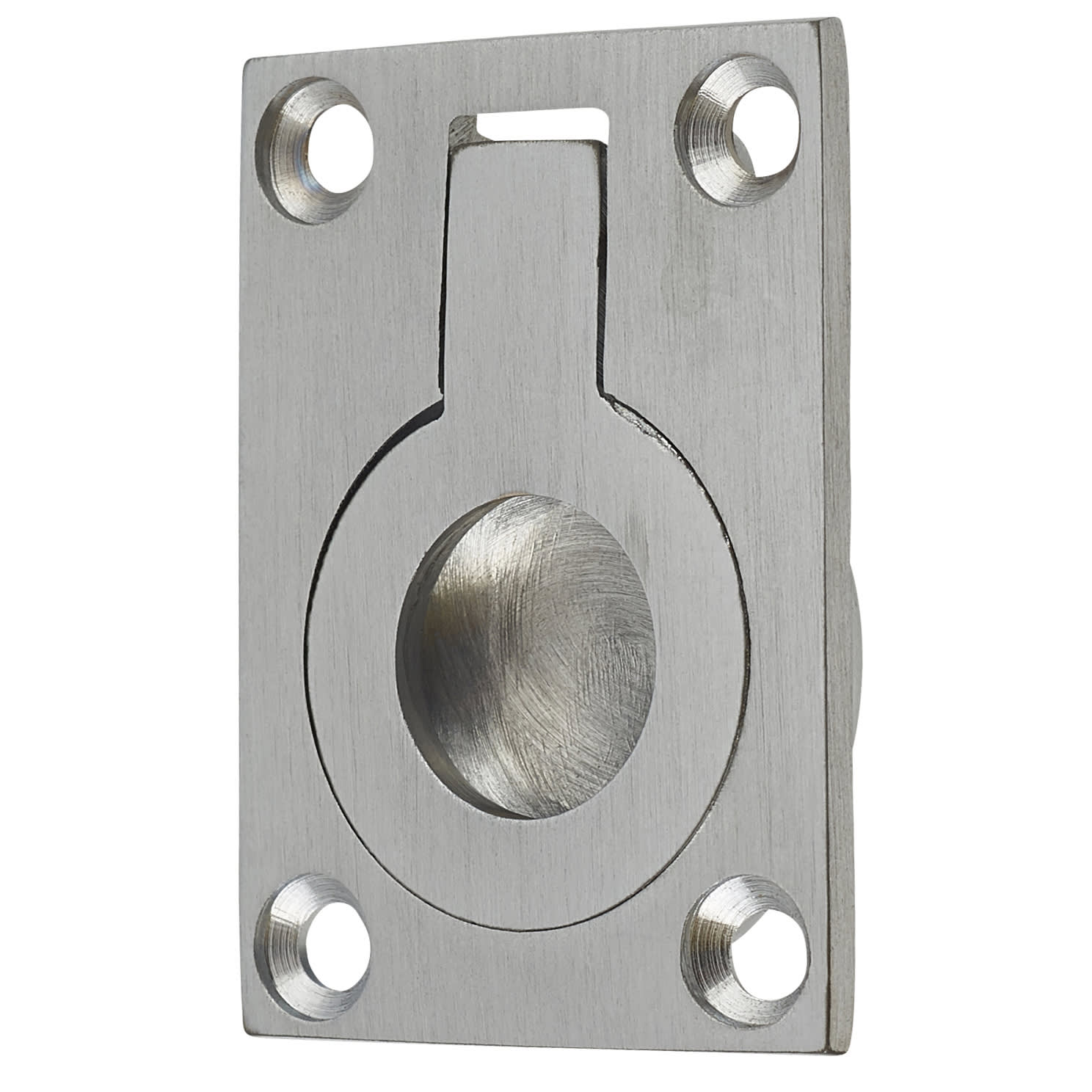Altro Rectangular Flush Ring Pull 38 x 27mm Satin Chrome