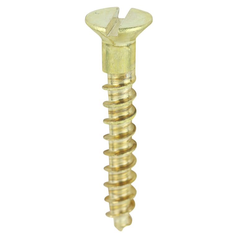 Timco Solid Brass Screws Slotted Countersunk 6 X 3 4 Pack Of