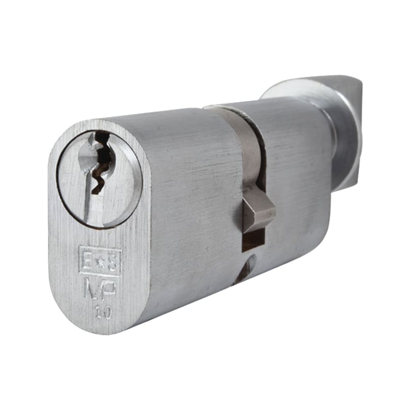 Eurospec Oval Cylinder & Turn - 10 Pin - 35 + 35mm - Satin Chrome