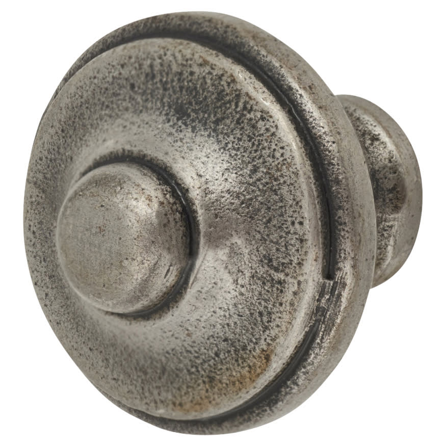 Olde Button Knob 35mm Pewter Effect IronmongeryDirect