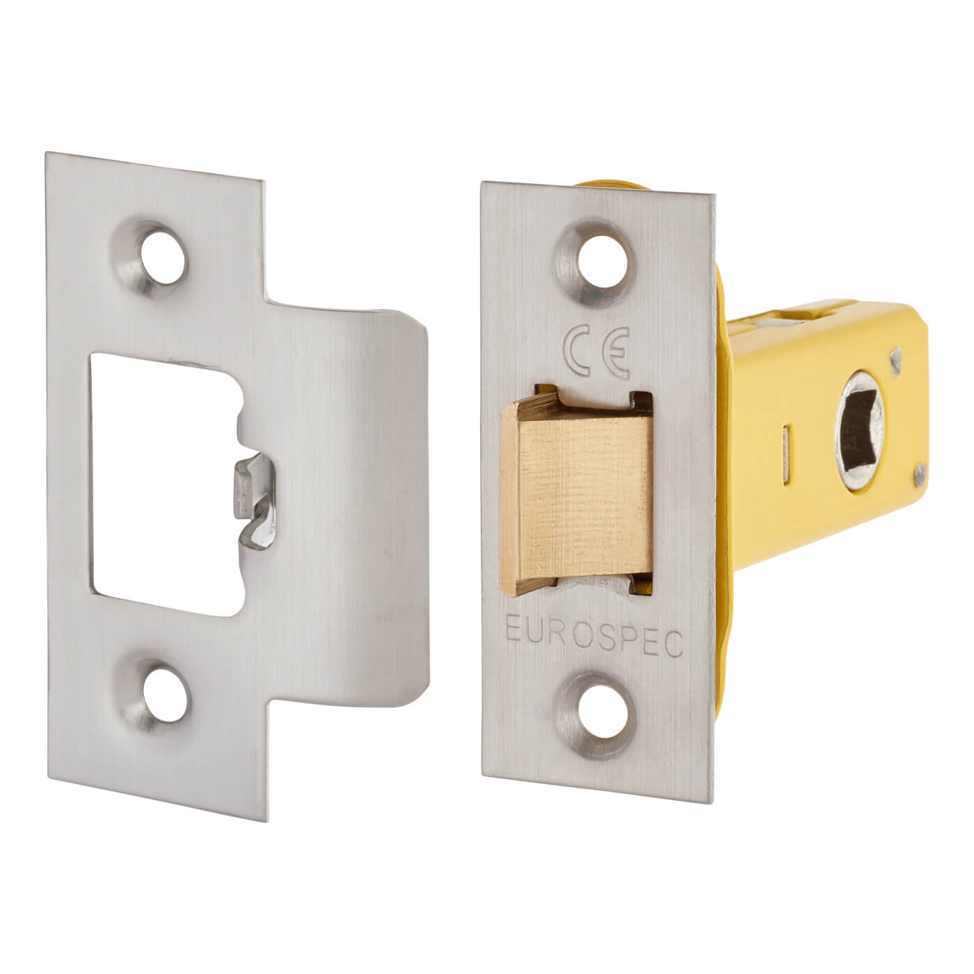 Brass Faced Tubular Mortice Door Latch - 63mm (2.5 Inch) - Pack Of 4, Ironmongery World