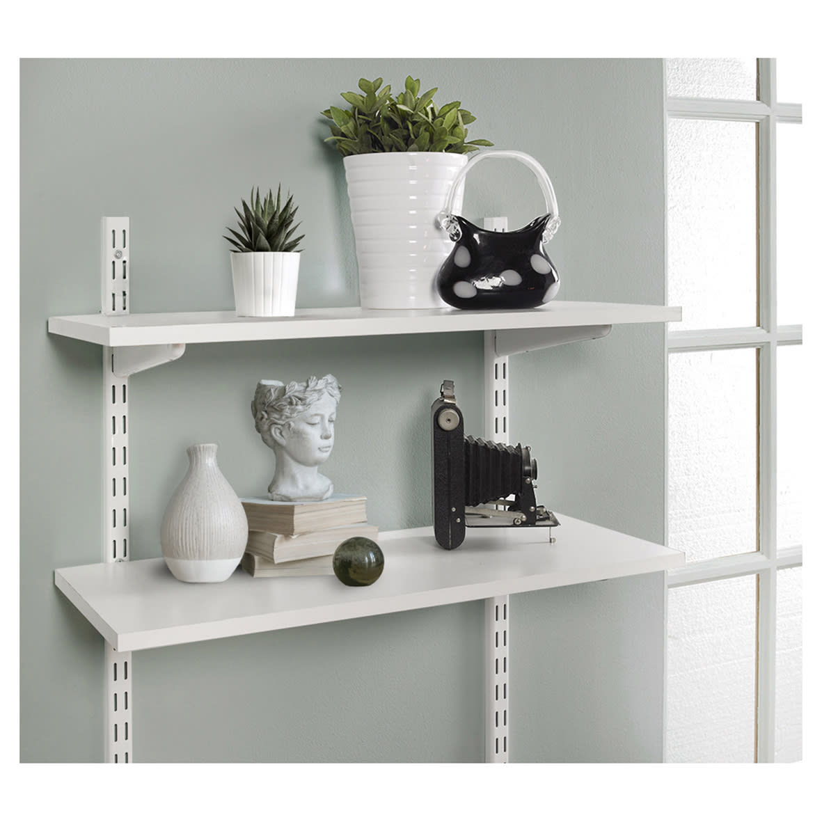 Altro Twin Slot Shelf Bracket 220mm Black IronmongeryDirect