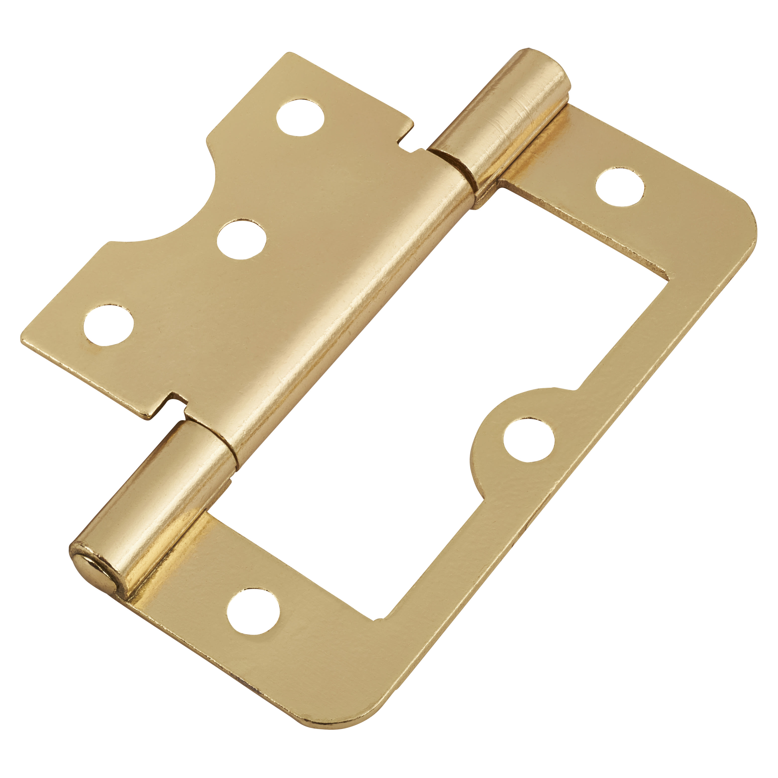 Flush Hinge 75mm Brass Plated Pack of 10 pairs IronmongeryDirect Same Day Despatch