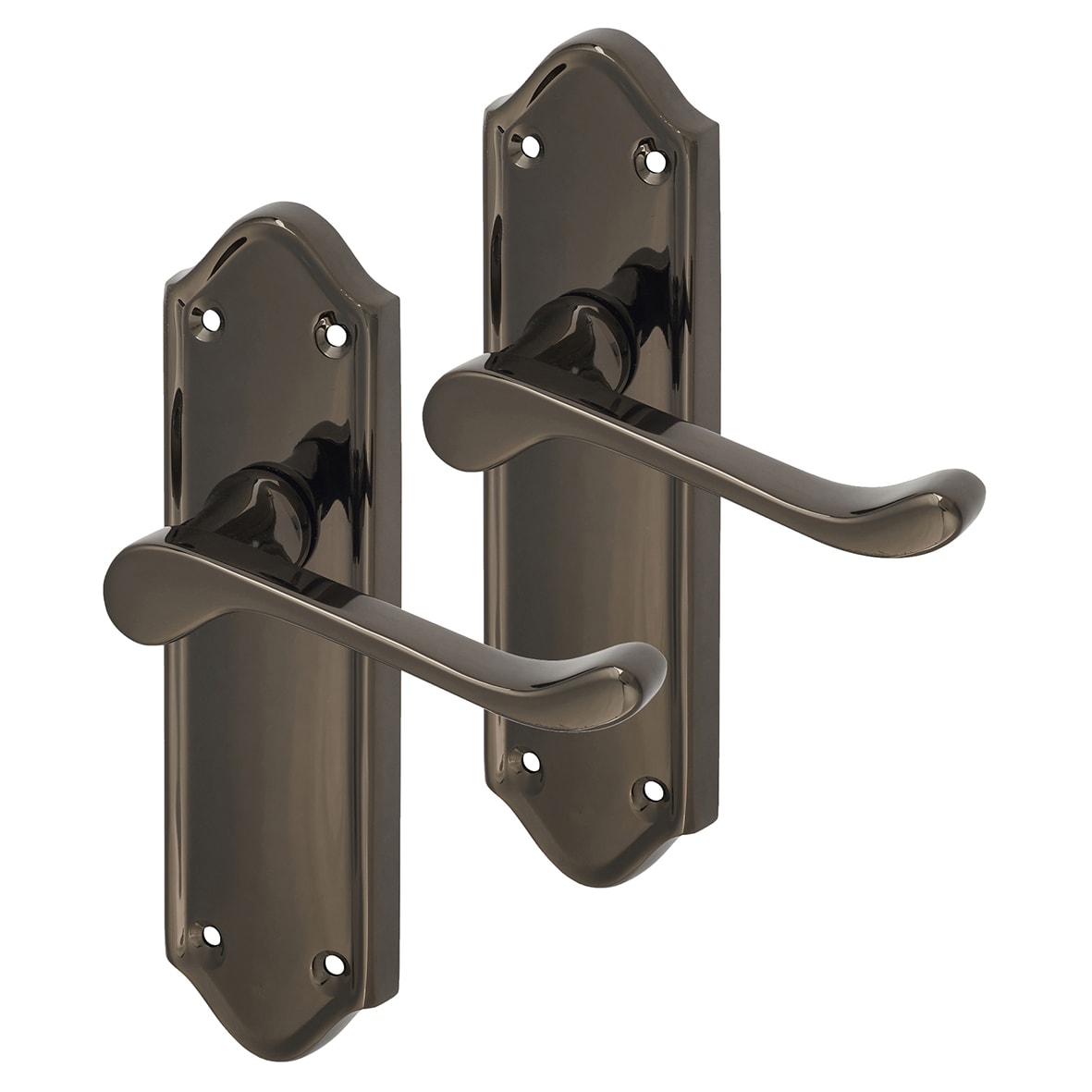 Touchpoint Ashmead Door Handle Latch Set Black Nickel