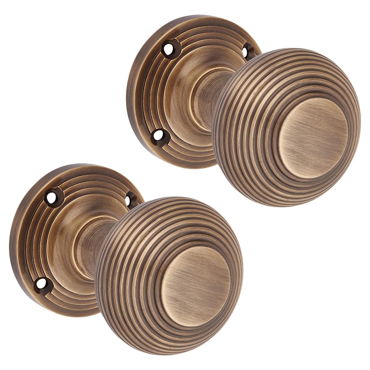 Antique Brass Beehive Door Knobs - Knobs - UK Oak Doors™