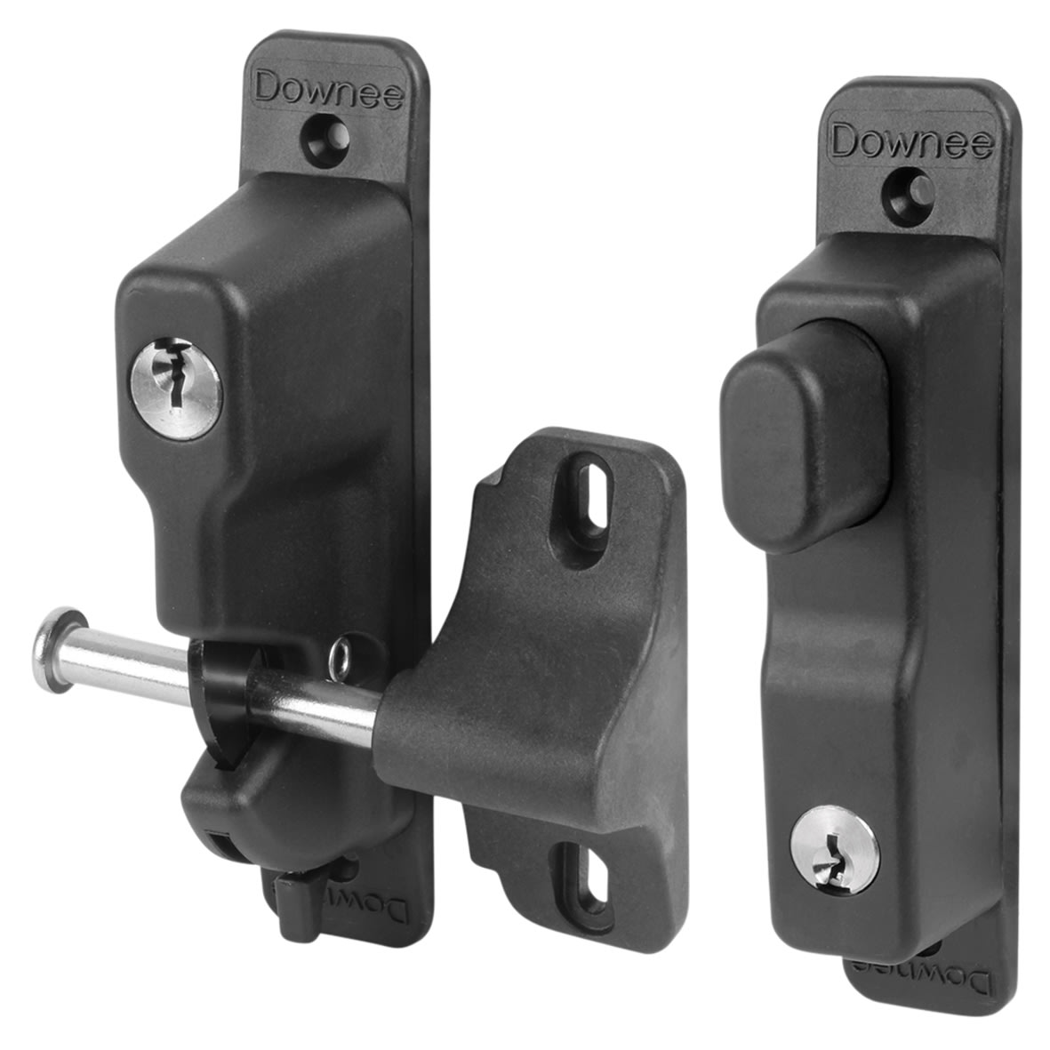 LOKKLATCH D&D Black Two-Sded Key-Lockable General Purpose Gate Latch