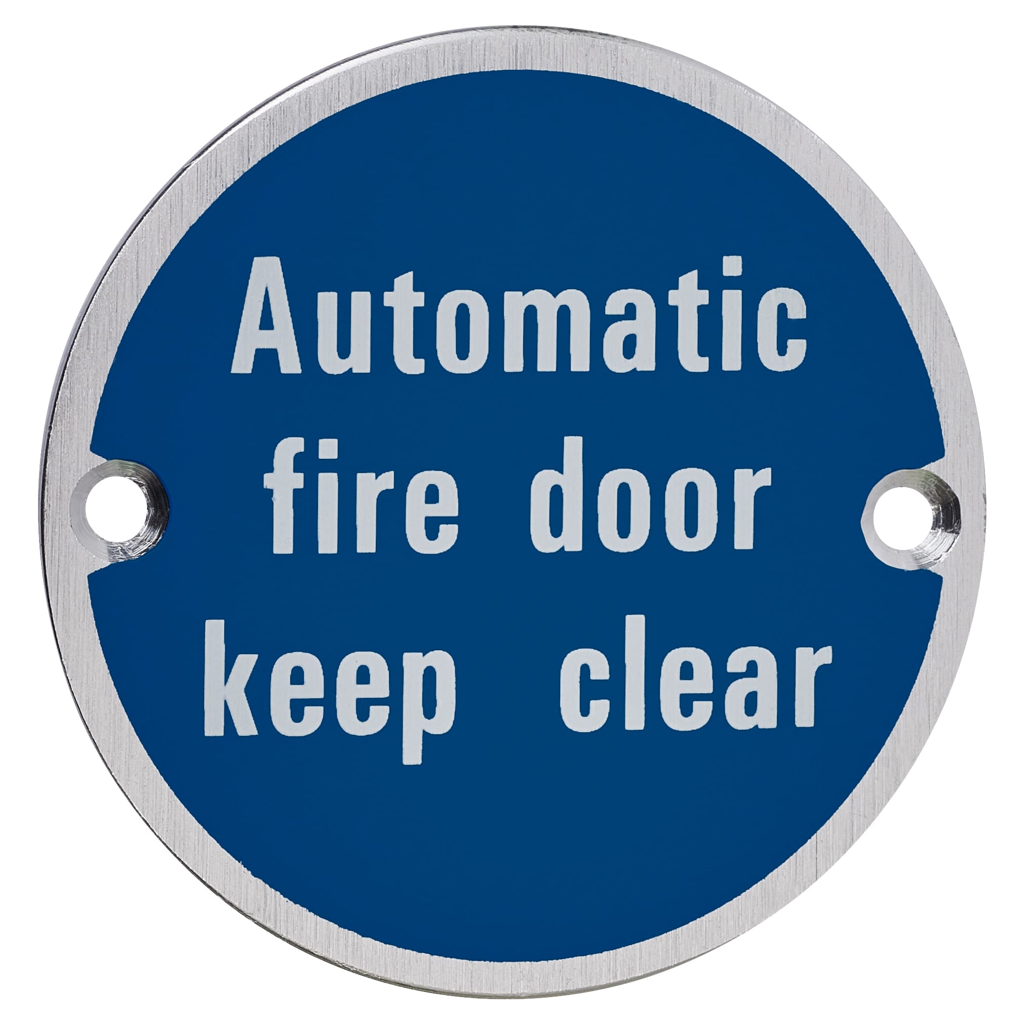 Automatic Fire Door Keep Clear 75mm Door Sign Disc Includes Screws SAA
