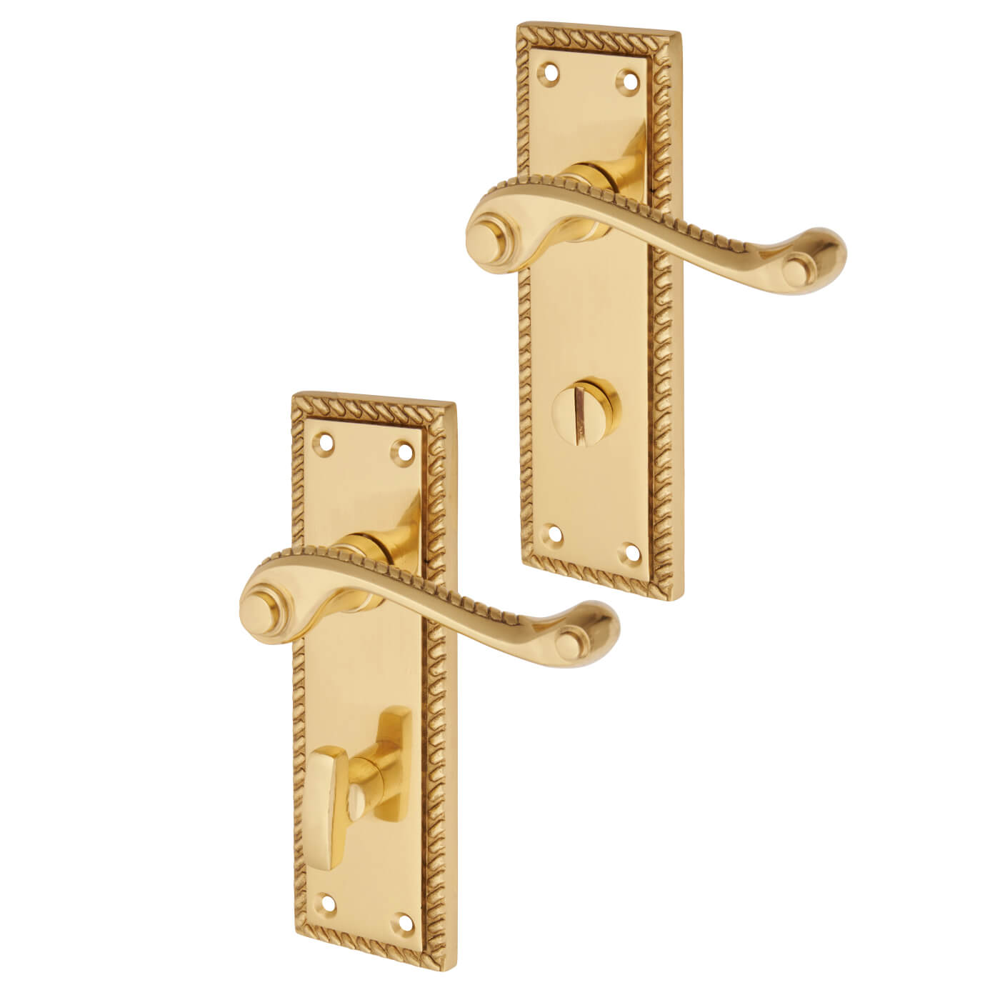 Touchpoint Door Handle Bathroom Set Polished Brass