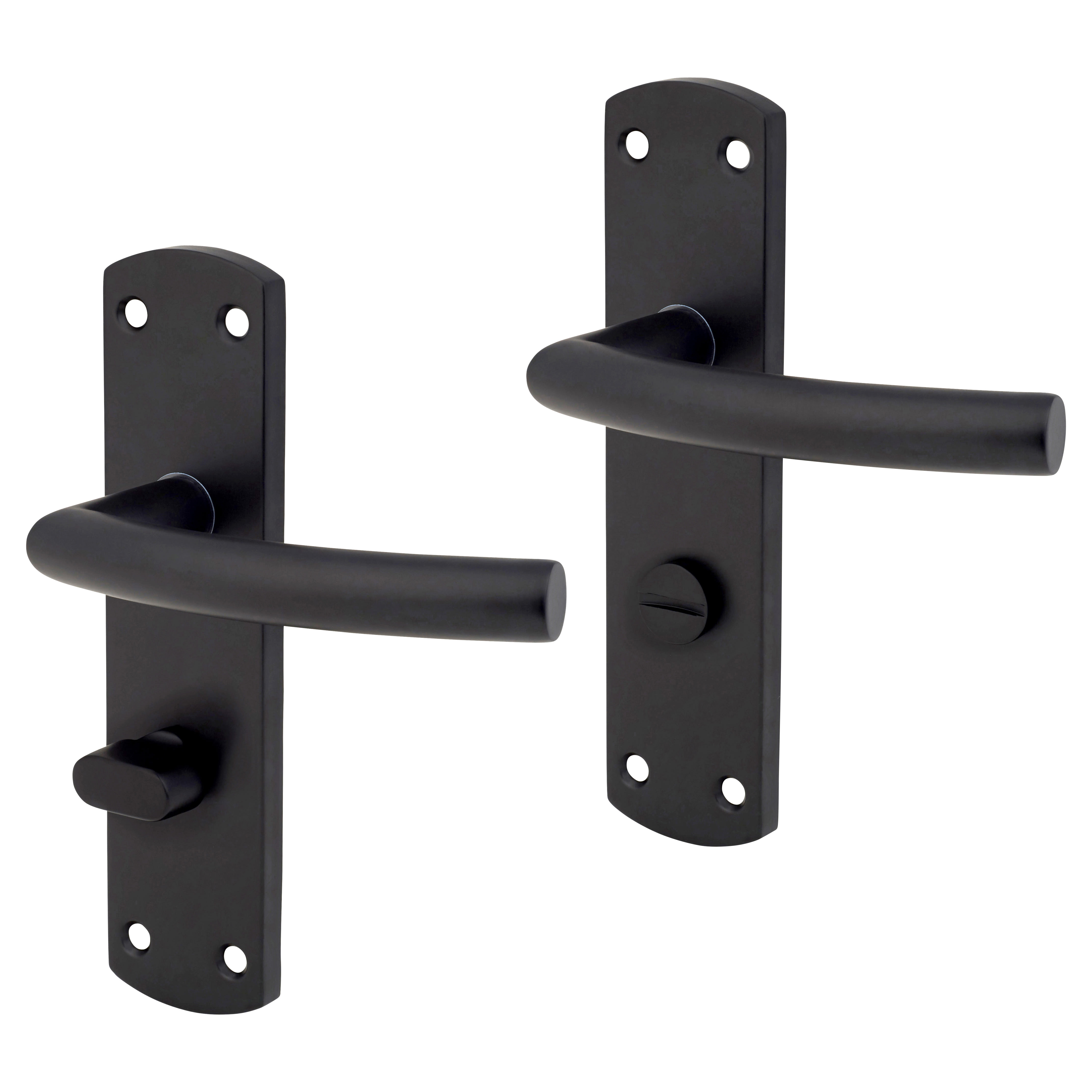 Altro Arched Door Handle Bathroom Set Matt Black