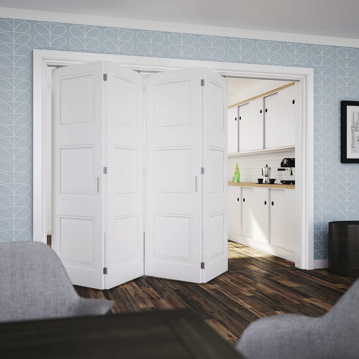 Klug Folding Door Kit 3m Track for 40kg Doors 4 Leaves in one