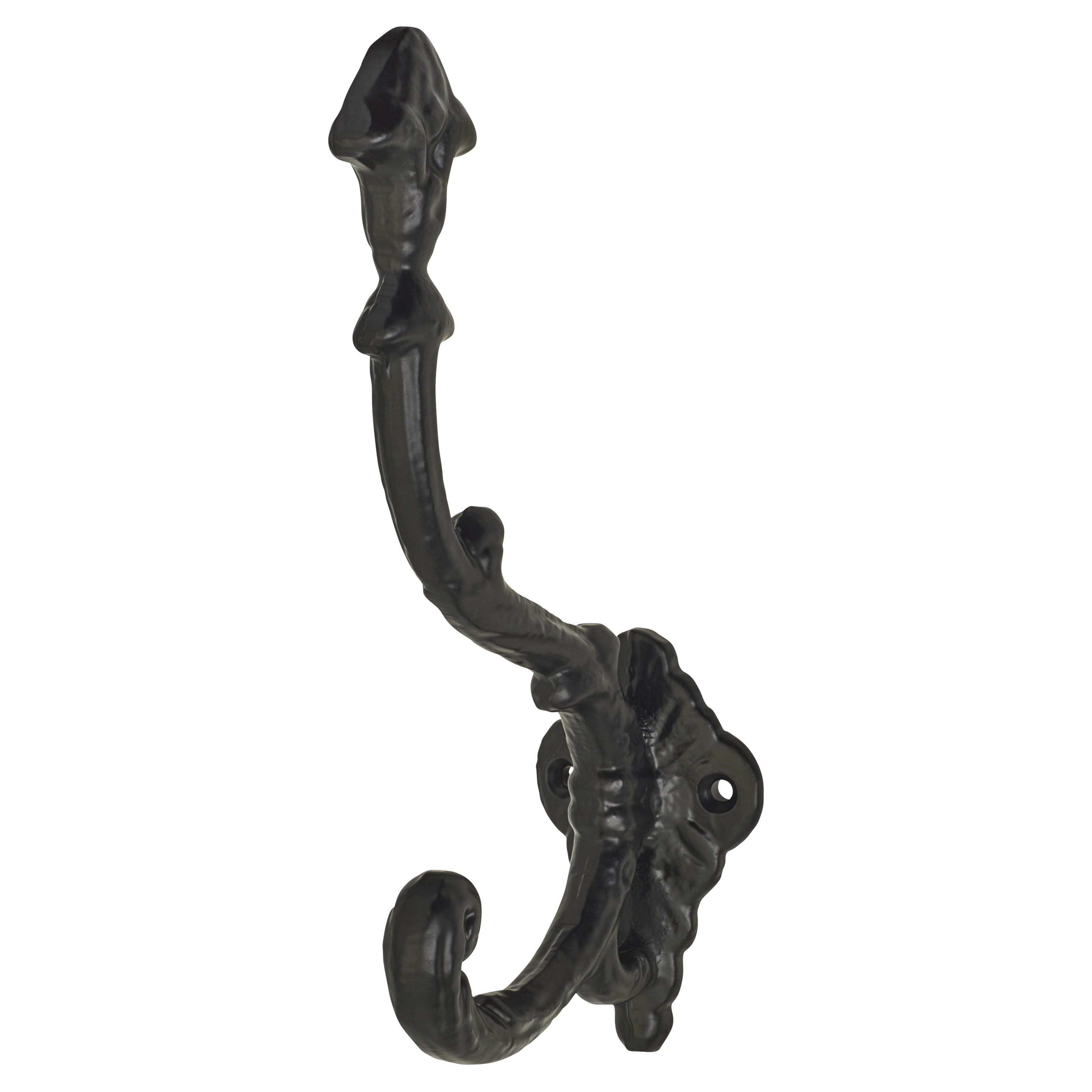 Olde Hat & Coat Hook Antique Black Iron 180mm