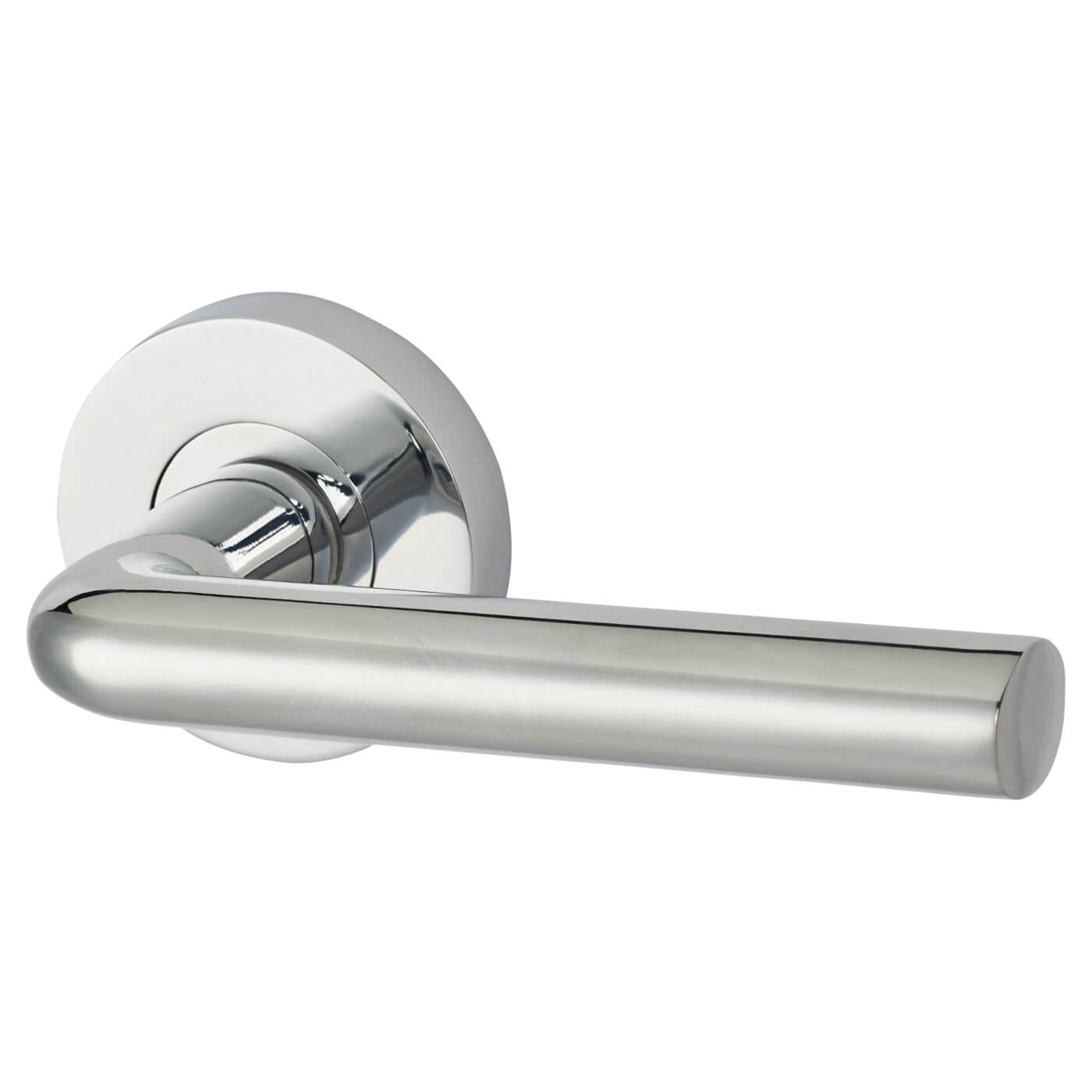 Jigtech Riva Lever Door Handle on Rose Polished Chrome