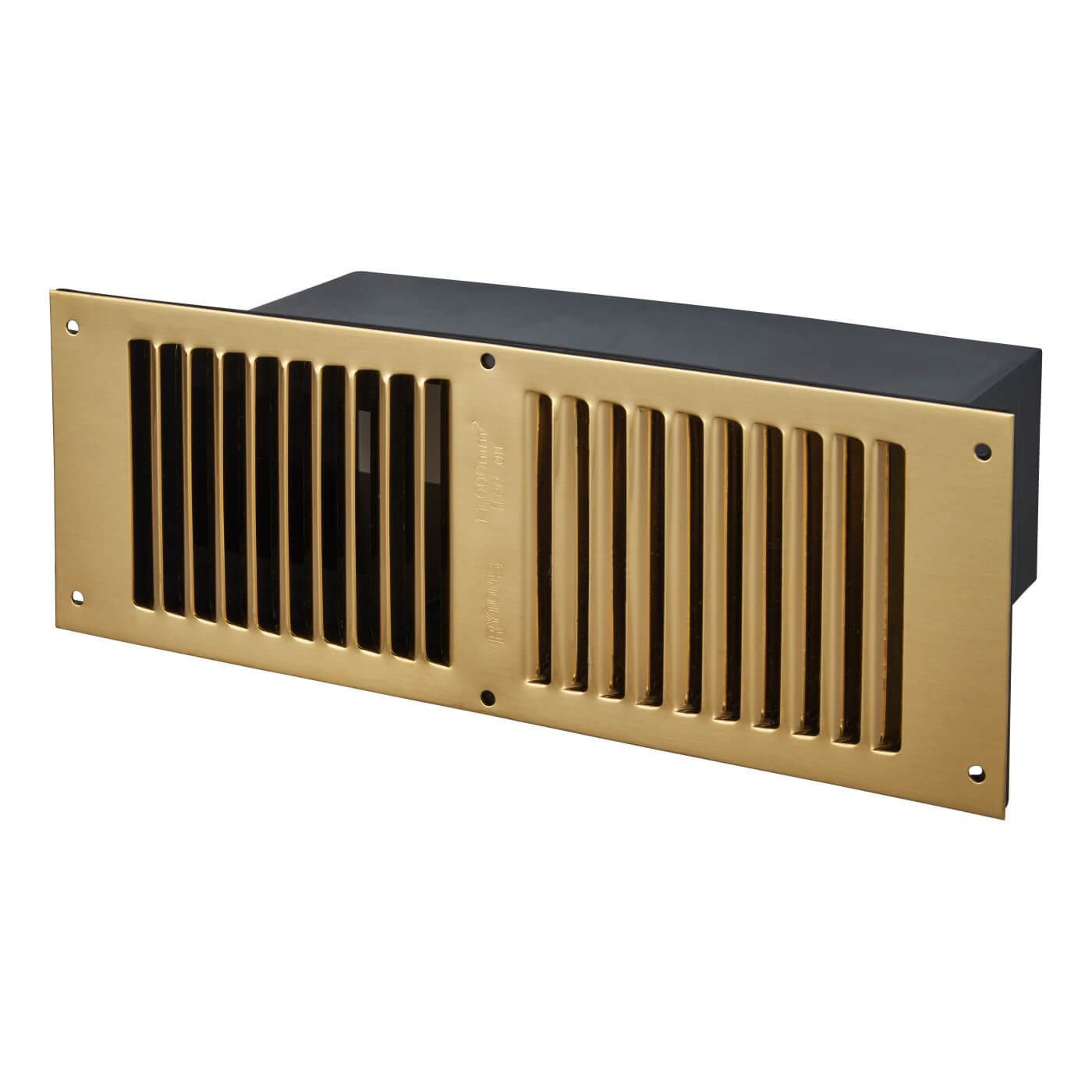Floor Vent 267 x 95 x 125mm 11000mm2 Free Air Flow Polished Brass