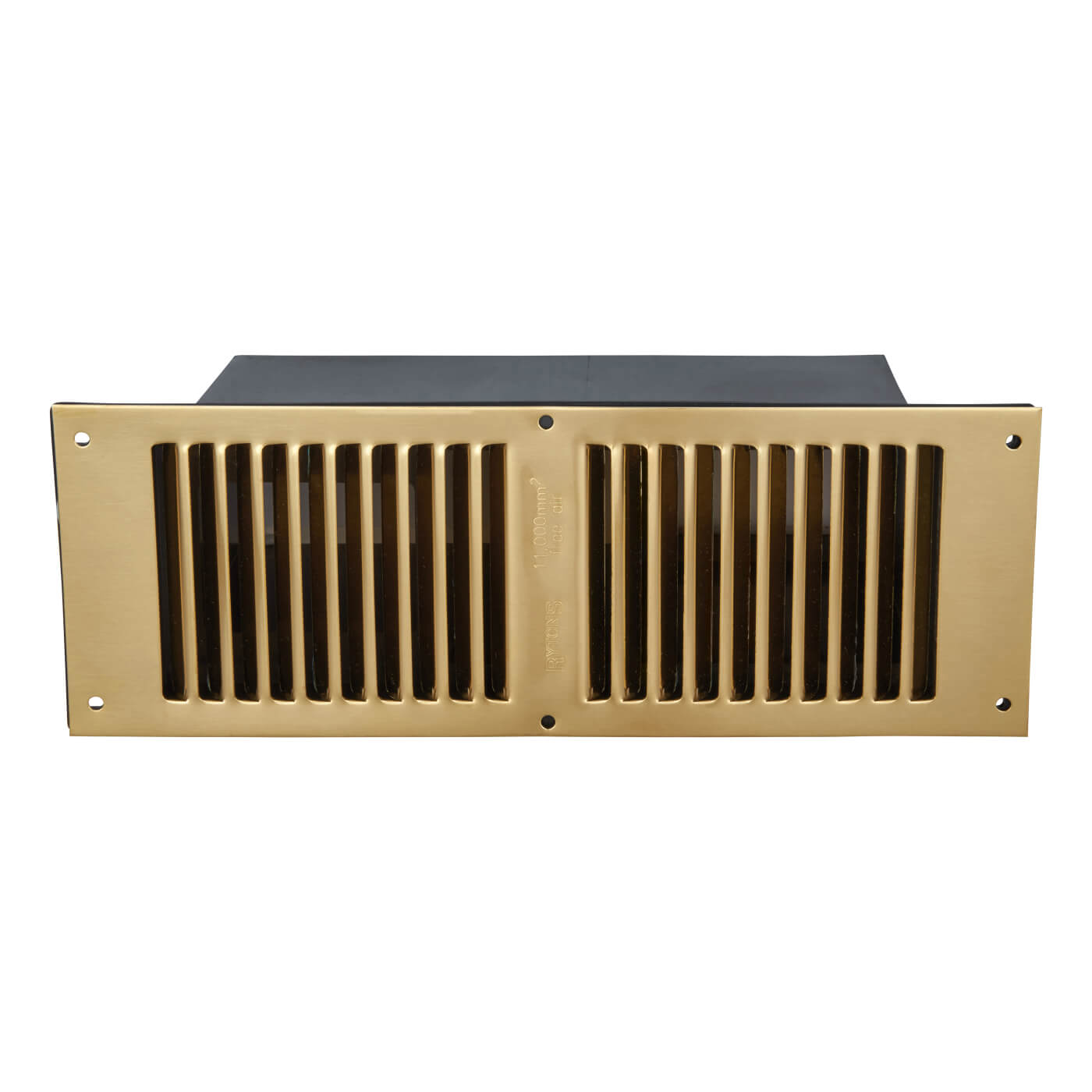 Floor Vent 267 x 95 x 125mm 11000mm² Free Air Flow Polished Brass