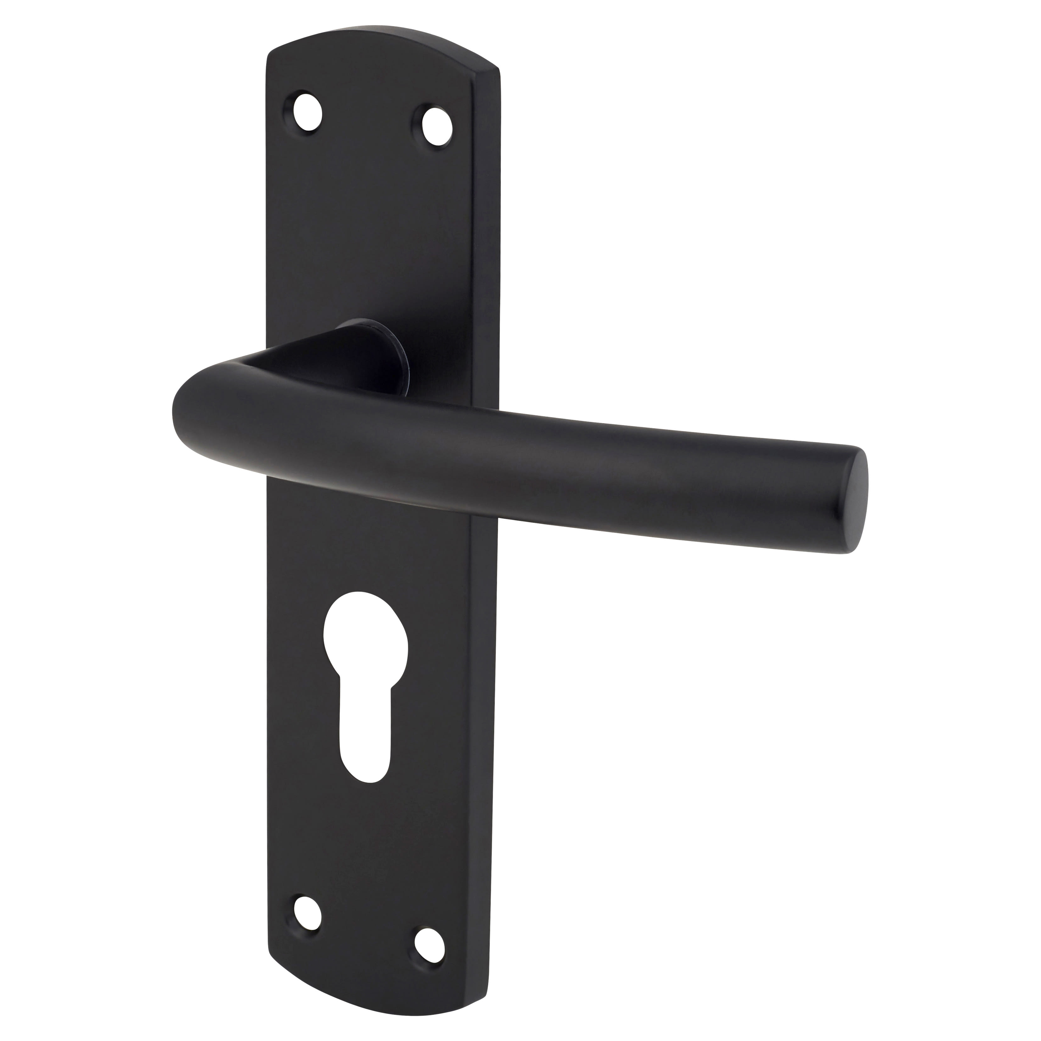 Altro Arched Door Handle Euro Lock Set Matt Black