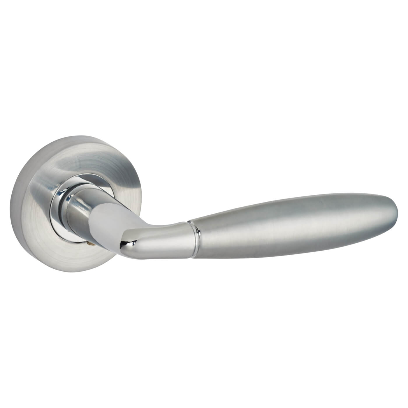 Jigtech Harrier Lever Door Handle on Rose Polished/Satin Chrome
