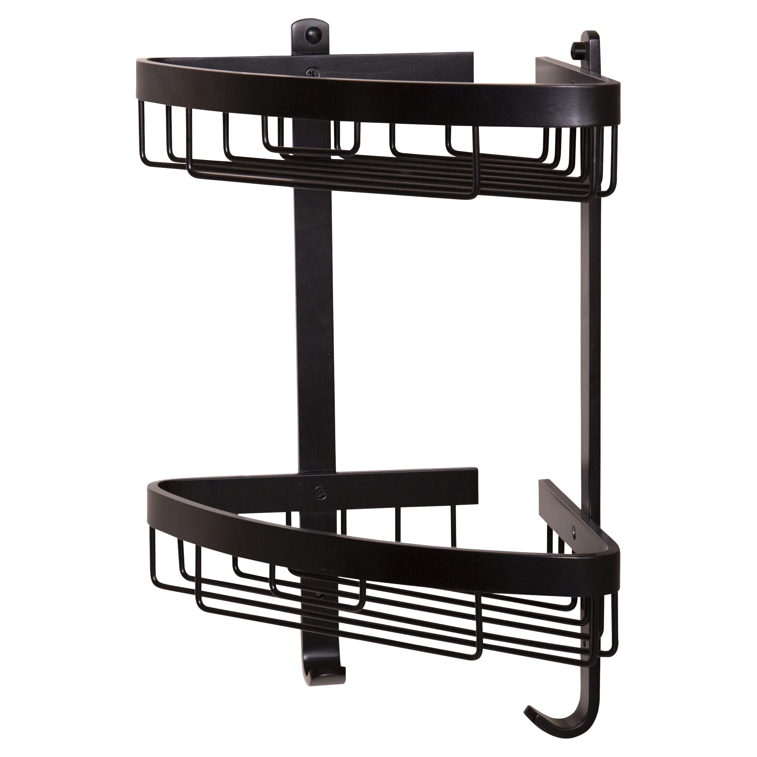 Croydex Wirework Large Shower Corner Basket Two Tier Matt Black
