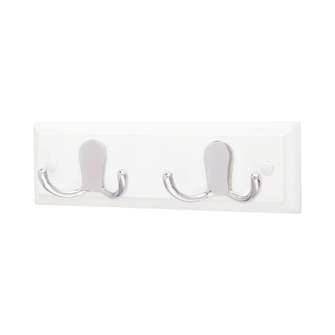 Altro Double Coat Hook Rail 2 Hook White Board with Polished Chrome