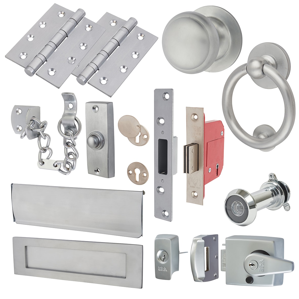 Front Door Furniture Kit Satin Chrome IronmongeryDirect Same Day front-door-furniture-kit-satin-chrome-ironmongerydirect-same-day