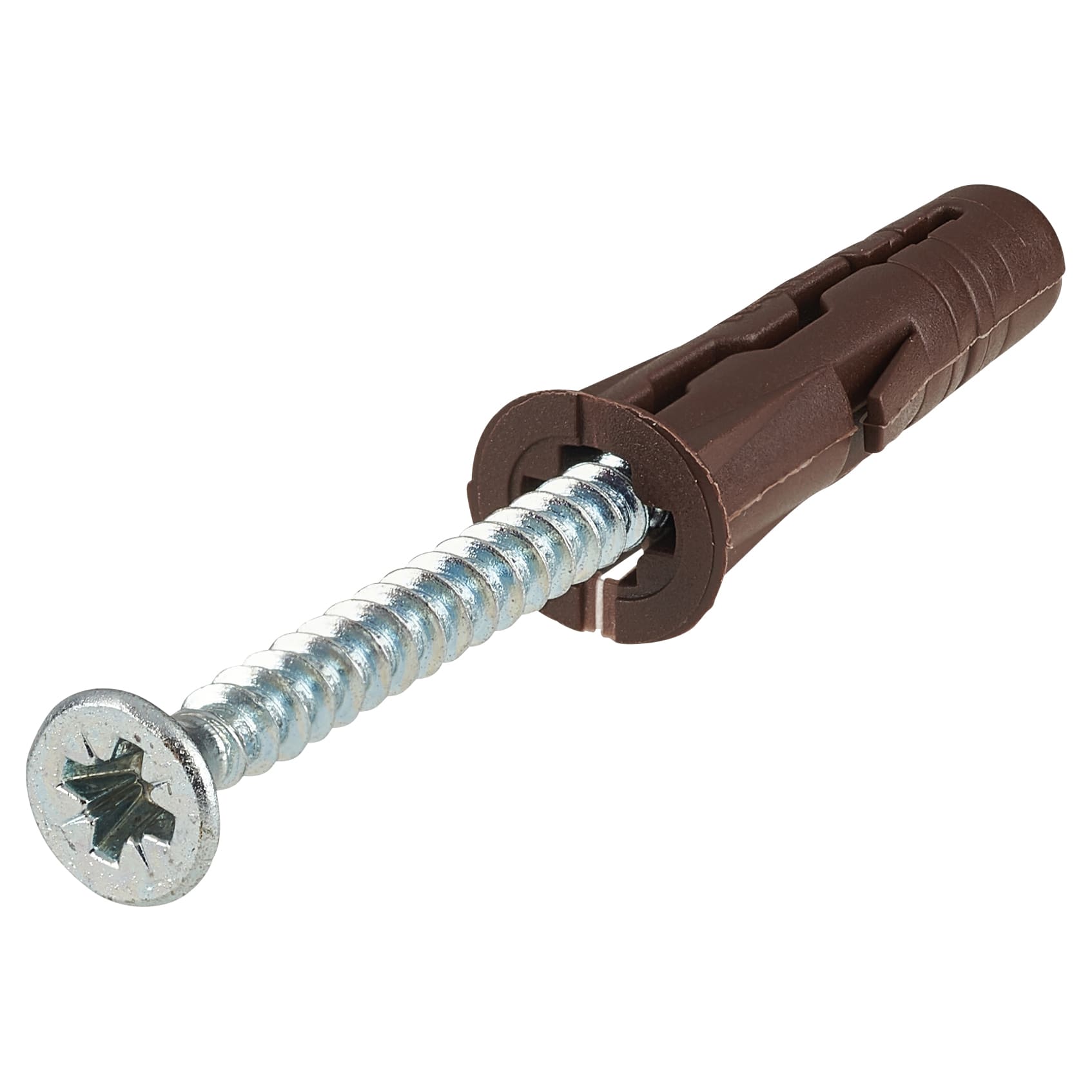 Rawlplug UNO Universal Wall Plugs and Screws Brown 7mm Jar of 450 Plugs and 450 Screws