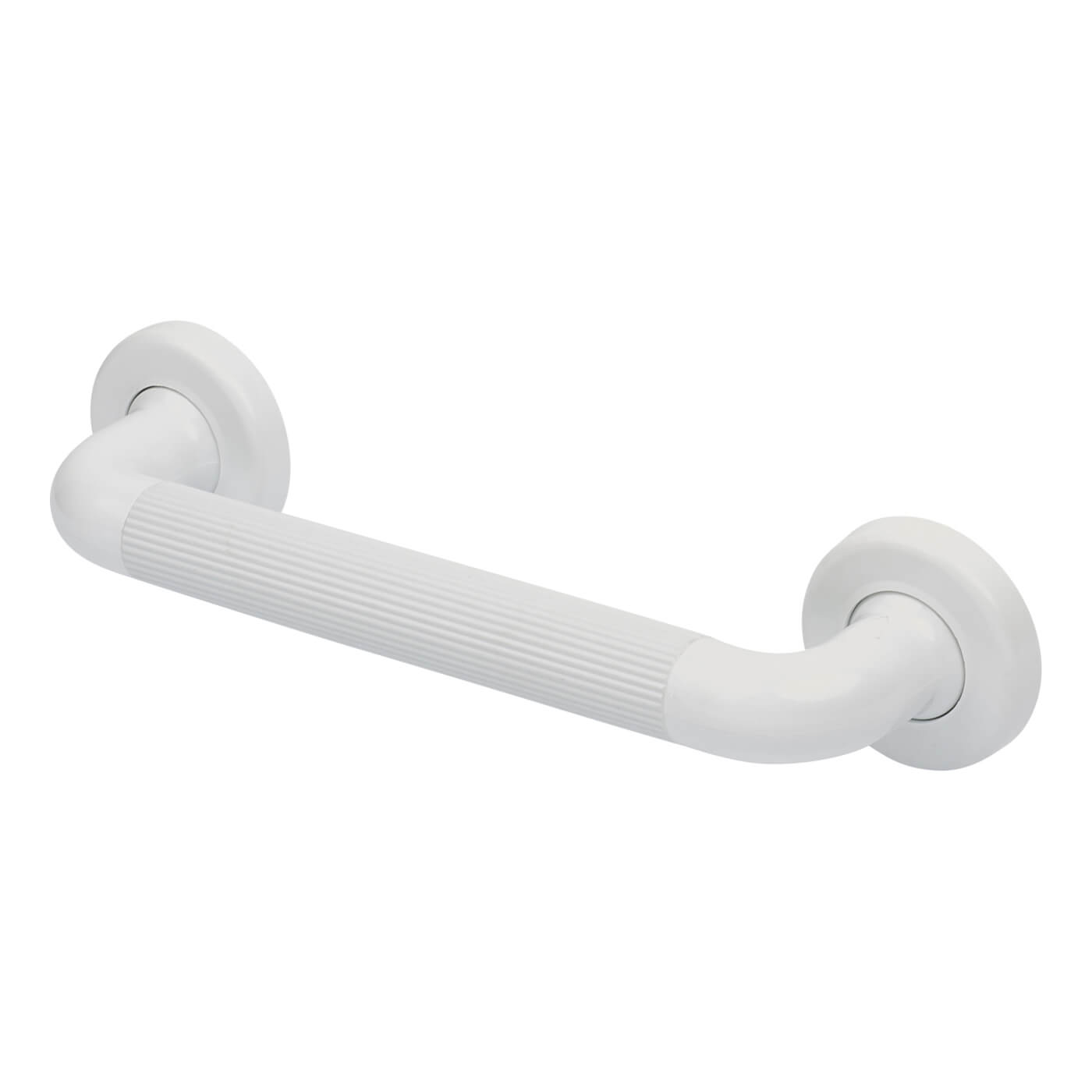 White Plastic Fluted Grab Rail 300mm Length 36mm Diameter