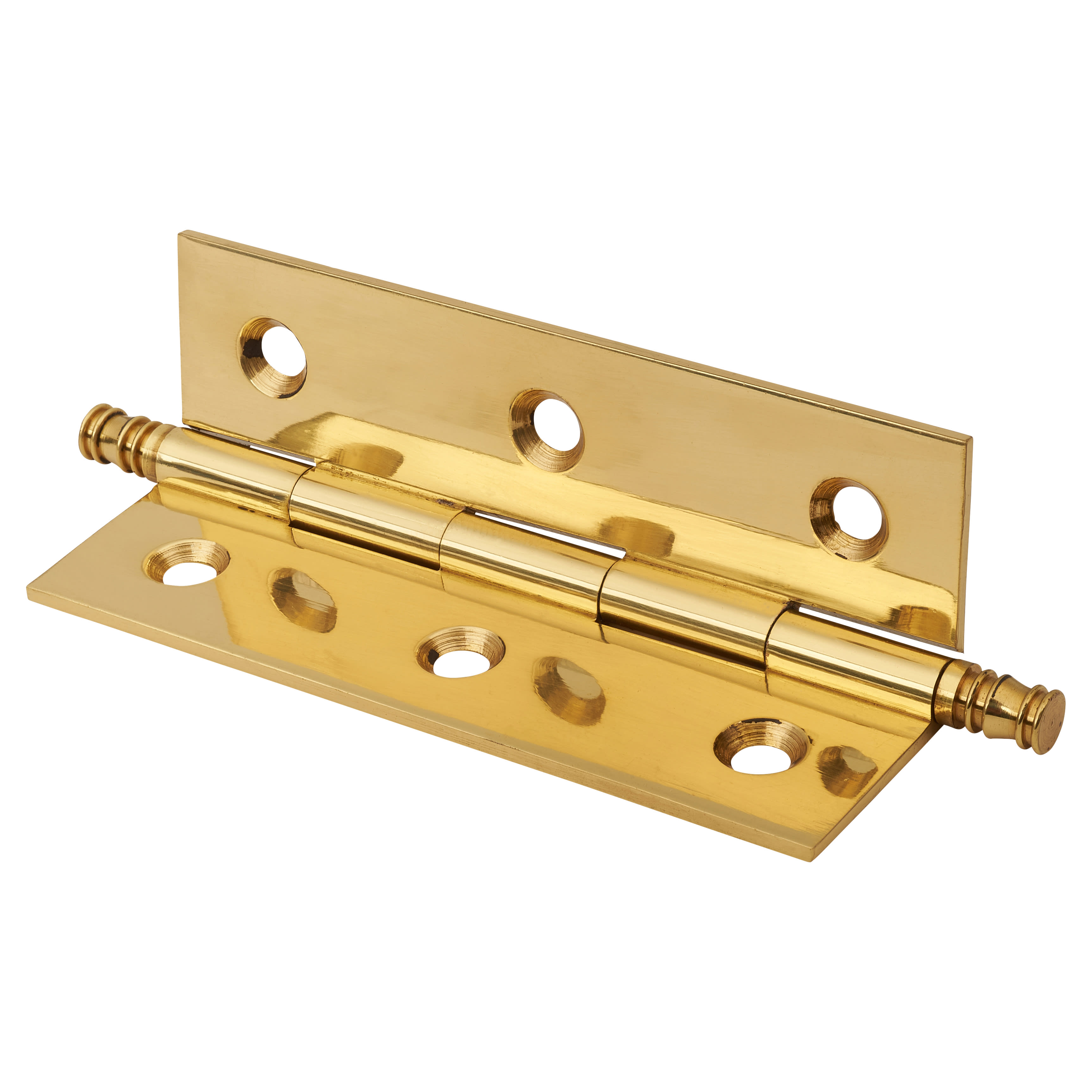 Solid Drawn Finial Hinge 64 x 35 x 1.45mm Polished Brass Pair