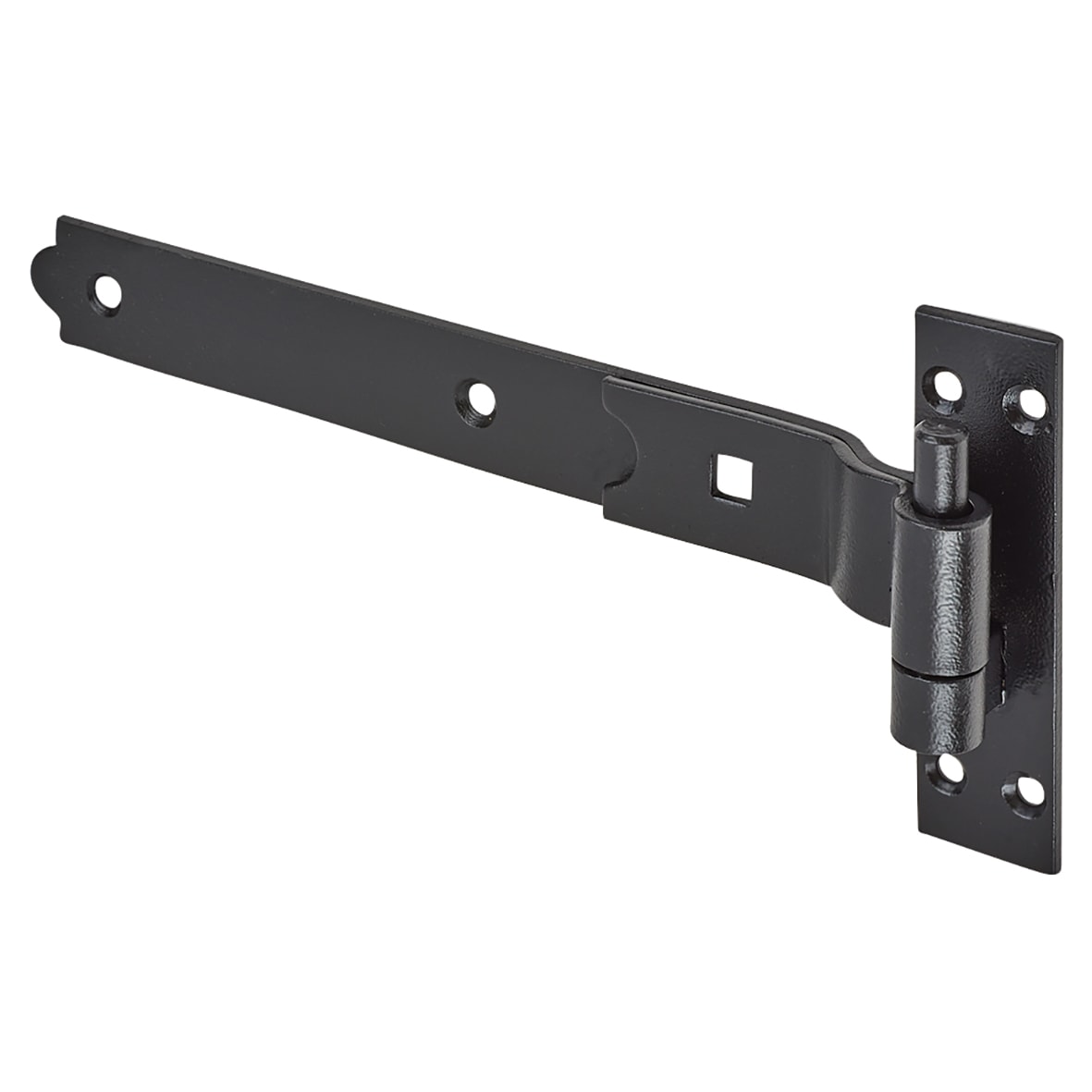 Heavy Duty Cranked Hook & Band Gate Hinge 300 x 39mm Black