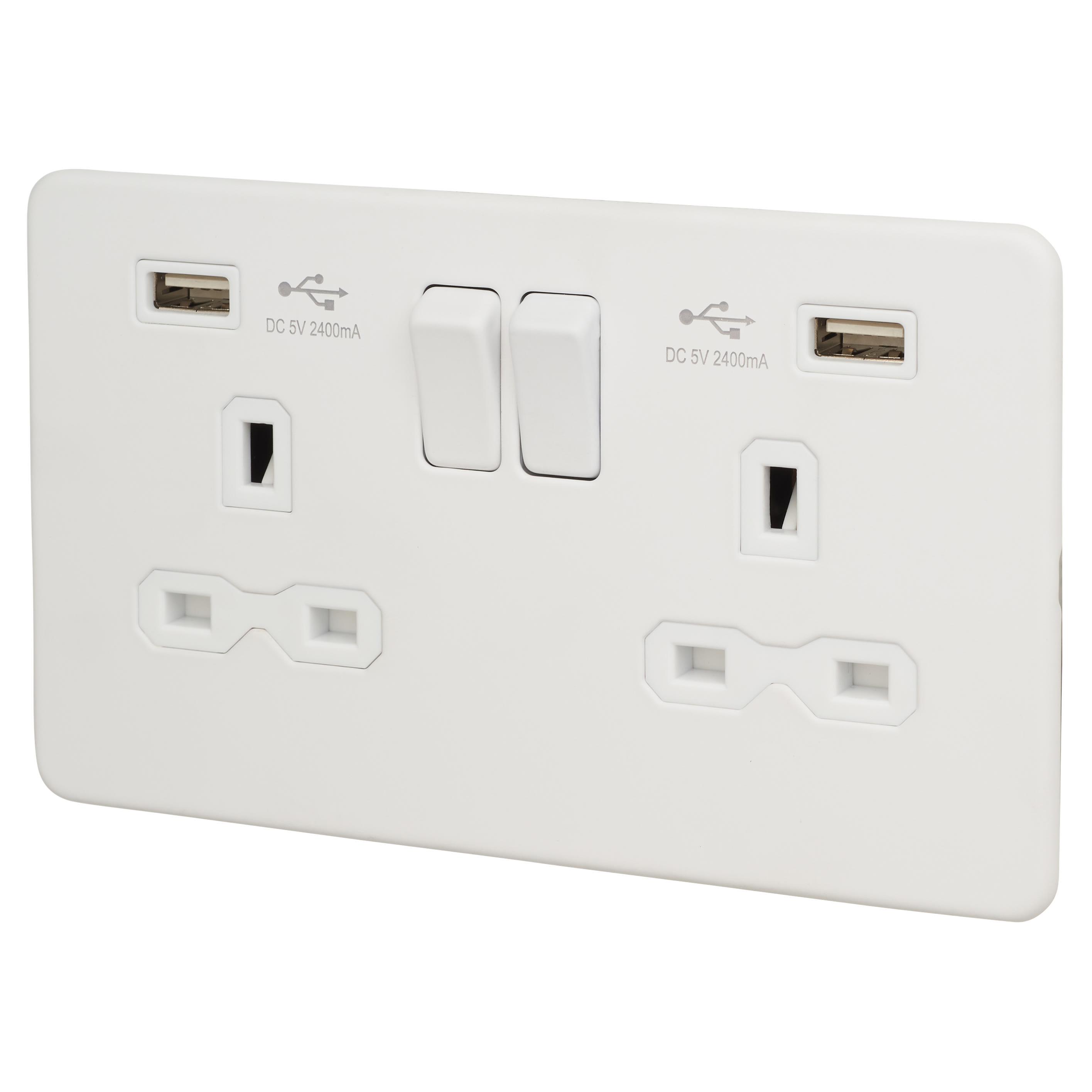 Knightsbridge 13A 1 Gang Screwless Flat Plate Switched Fused Spur  