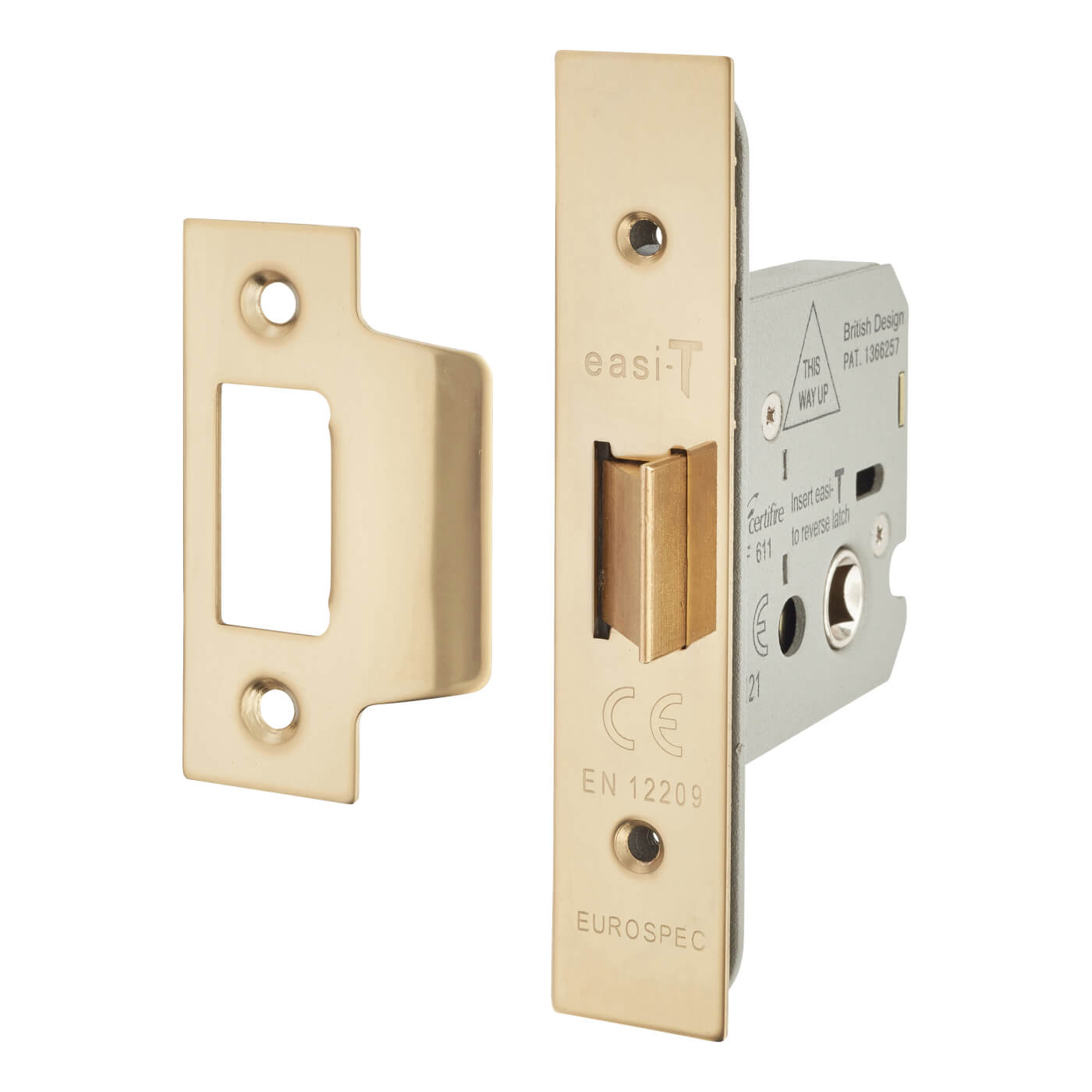 Hampstead Heavy Duty Flat Latch 66mm Case 44mm Backset PVD Brass
