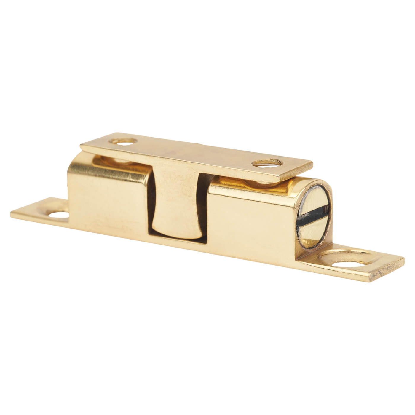 Veel2 Double Ball Roller Catch 43 x 8mm Polished Brass Pack 5