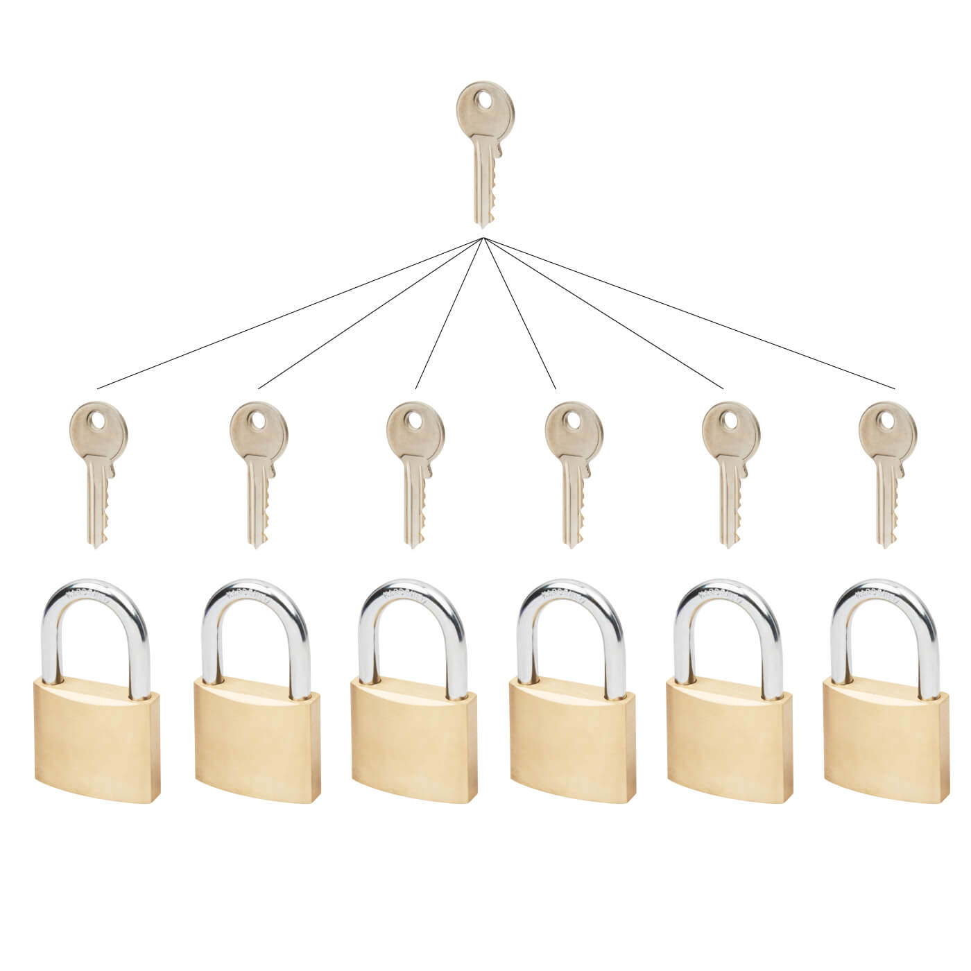 Group of Master Keyed Padlocks 40mm Set 12 IronmongeryDirect