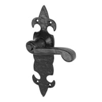 Olde Forge Cottage Door Lock Handle - Keyhole - Antique Black Iron ...