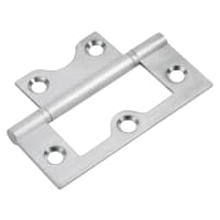 Flush Door Hinge - 75 x 50 x 1.7mm - Satin Chrome - Pair