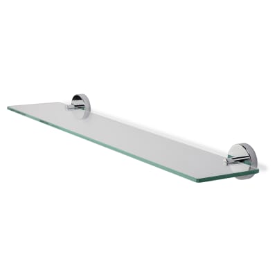 Croydex Epsom Glass Shelf 590mm Polished Chrome Ironmongerydirect