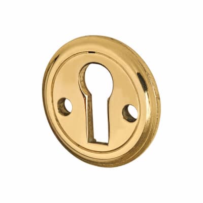 Cabinet Lock Escutcheon - 25mm - Polished Brass | IronmongeryDirect