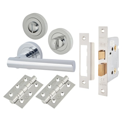 chrome door handle with lock