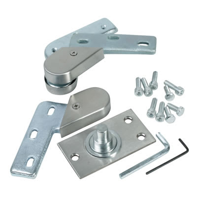 Top & Bottom Pivot Set - 100 x 28mm - Satin Stainless Steel