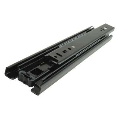 Klug 45.5mm Ball Bearing Drawer Runner - Double Extension - 700mm Length - 45kg - Black