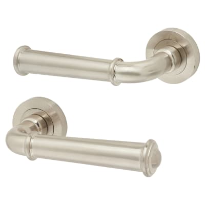 Jedo by Frelan Classic Door Handle on Rose - Satin Nickel