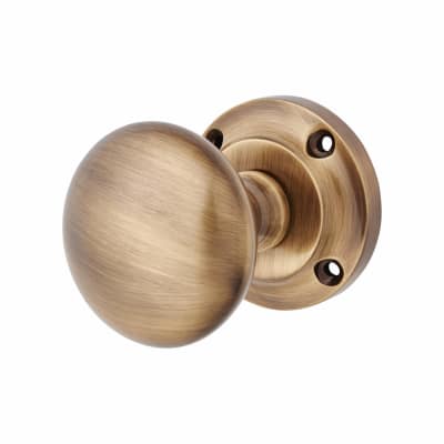 Altro Victorian Mortice Door Knob - 57mm Rose Diameter - Antique Brass