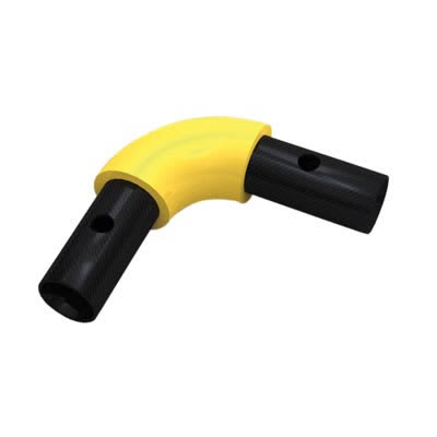 FibreRail Bend - Key Clamp System - 90° Elbow - Yellow
