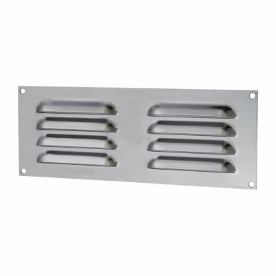Altro Hooded Louvre Vent - 242 x 89mm - 3973mm² Free Air Flow - Polished Stainless Steel