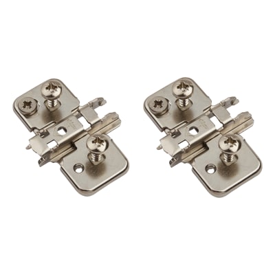 Blum CLIP Cruciform Cabinet Mounting Plate - Expando - 0mm Spacing - Nickel Plated - Pair
