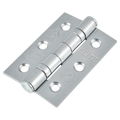 Twin Ball Bearing Grade 7 Butt Fire Door Hinge - 76 x 51 x 2mm - Satin Chrome - Pair