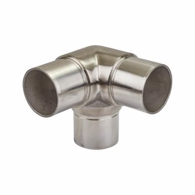 SWR Balustrade 3 Way Elbow - 316 Brushed Satin Stainless Steel