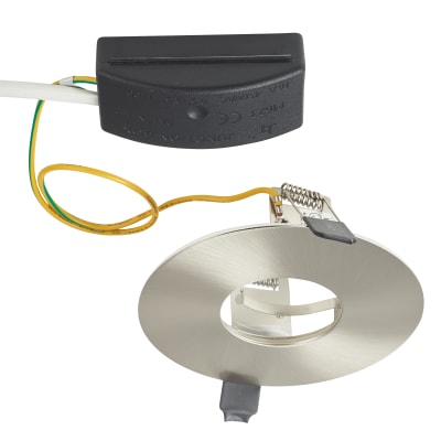 Integral LED Evofire 50W IP65 Fire Rated LED Fixed Downlight - 70-100mm Cut-out - Satin Nickel