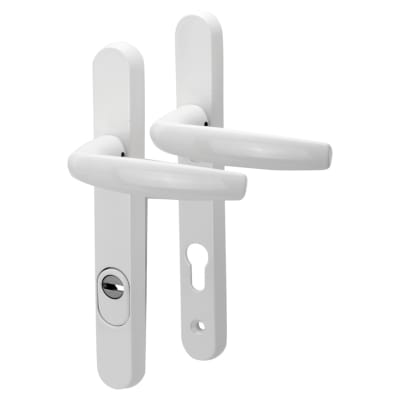 Hoppe PAS24 1530/3260N uPVC Multipoint Door Handle - Short Plate - 92mm c/c - 60mm door - White