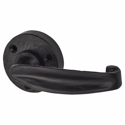 Olde Forge Tudor Door Handle on Rose - Antique Black Iron